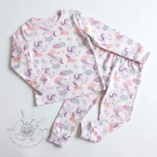 Katoenen stof Unicorns love white