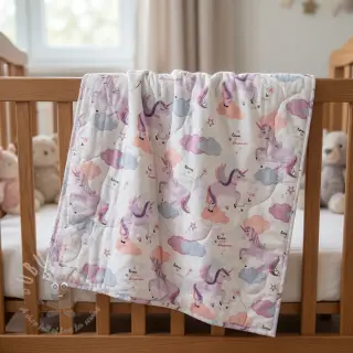 Katoenen stof Unicorns love white