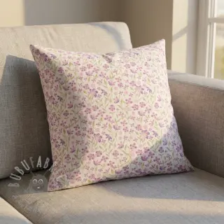Katoenen stof Fine flowers purple