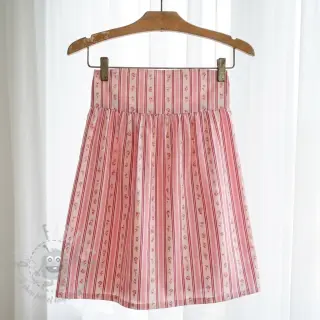 Katoenen stof Fine flowers STRIPE pink