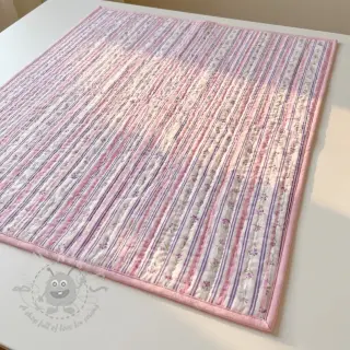 Katoenen stof Fine flowers STRIPE purple