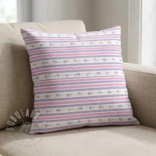 Katoenen stof Fine flowers STRIPE purple