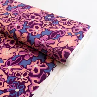 Viskóza STRETCH Flowers Junie purple