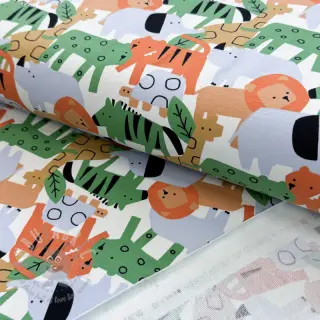 Sweaterstof Animaland white