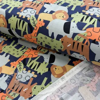 Sweaterstof Animaland navy