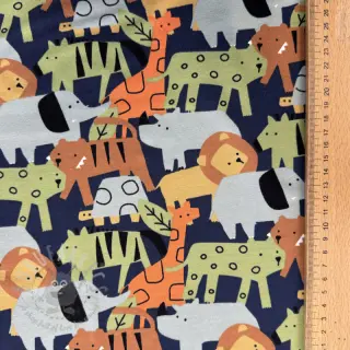 Sweaterstof Animaland navy