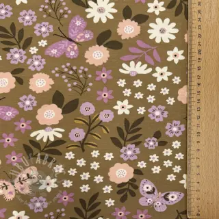 Sweaterstof Flowers Azriel camel