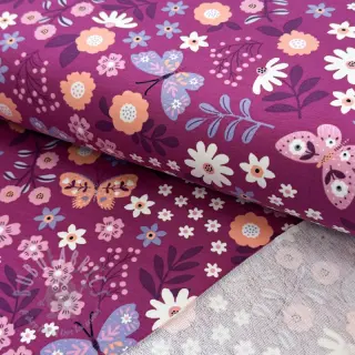 Sweaterstof Flowers Azriel fuchsia