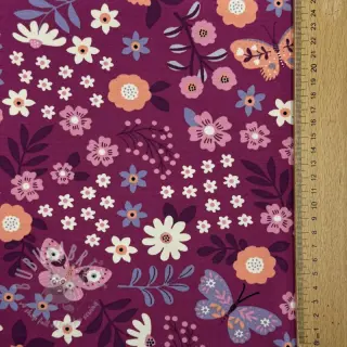 Sweaterstof Flowers Azriel fuchsia