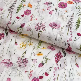 Katoenen stof VOILE Emily flowers digital print