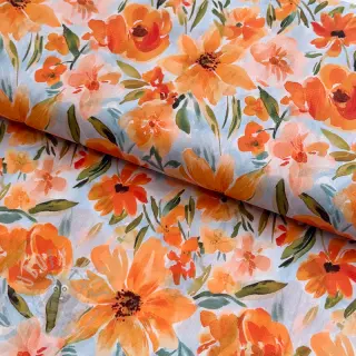 Katoenen stof VOILE Sarah flowers digital print