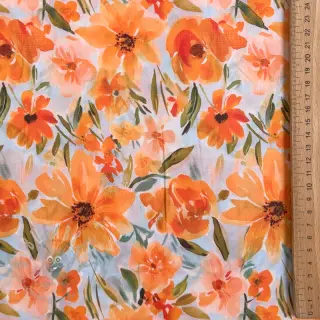 Katoenen stof VOILE Sarah flowers digital print