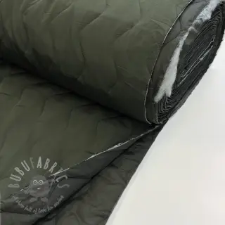 Gewatteerde stof ZIG ZAG army green