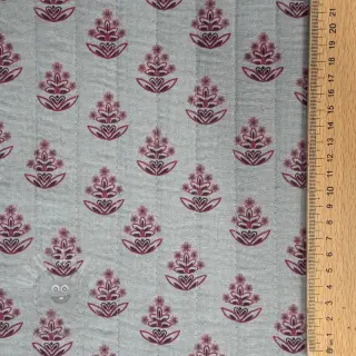 Dubbelgaas/mousseline STEPPED Flowers mauve