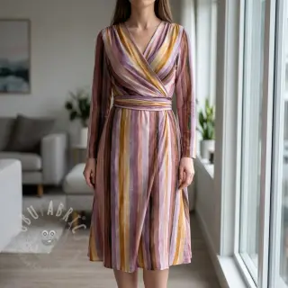 Viscose RADIANCE Stripes lavender digital print