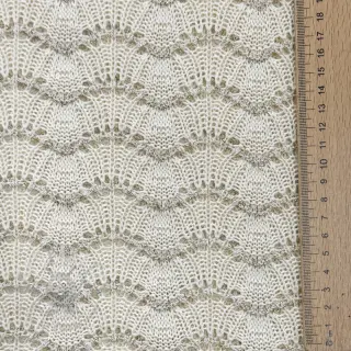 Gebreide stof jacquard LUREX ecru
