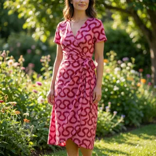 Viscose STRETCH Abstract pink