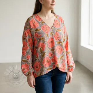 Katoenen stof VOILE Timi flowers