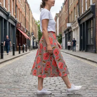 Katoenen stof VOILE Timi flowers