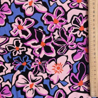 Viskóza STRETCH Flowers Junie black