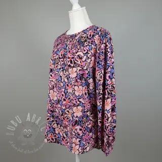 Viscose STRETCH Flowers Junie black