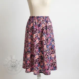 Viscose STRETCH Flowers Junie black