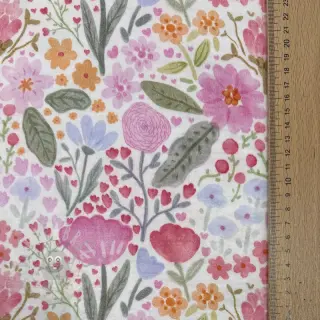 Dubbelgaas/mousseline Flowers pink dream digital print