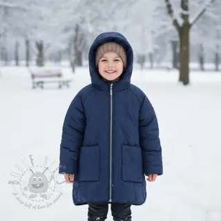 Gewatteerde stof ZIG ZAG navy