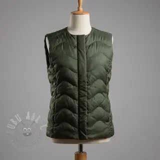 Gewatteerde stof ZIG ZAG army green