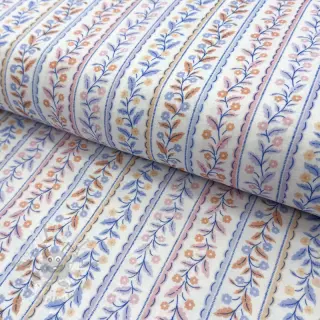 Dubbelgaas/mousseline Leaves in stripes digital print ORGANIC