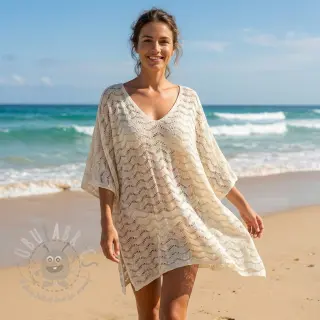 Gebreide stof jacquard LUREX ecru