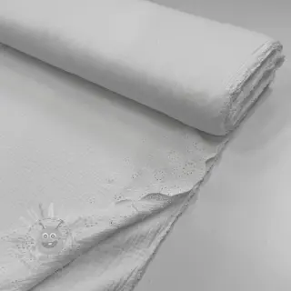 Dubbelgaas/mousseline BORDER Helene white