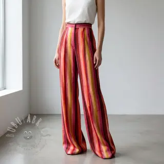 Viscose RADIANCE Stripes burgundy digital print