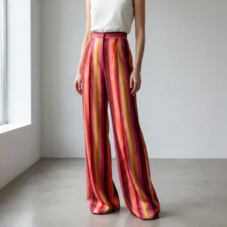 Viskóza RADIANCE Stripes burgundy digital print