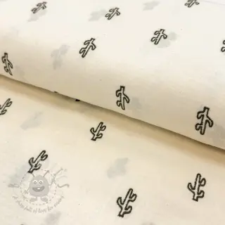Dubbelgaas/mousseline EMBROIDERY Cactus SIMPLY NATURAL
