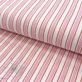 Dubbelgaas/mousseline YARN DYED Stripe in stripe pink