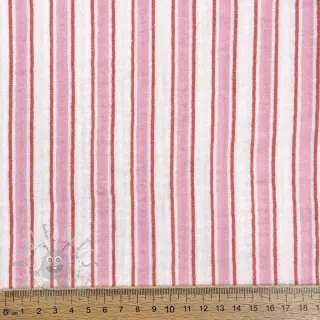 Dubbelgaas/mousseline YARN DYED Stripe in stripe pink