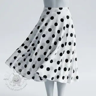 Viscose RADIANCE Polka BIG dot white