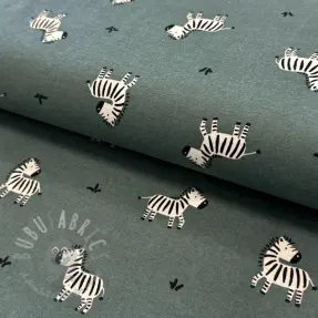 Katoenen stof FLANNEL Zebras green