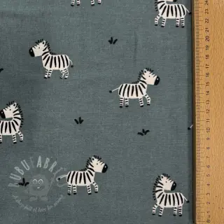 Katoenen stof FLANNEL Zebras green