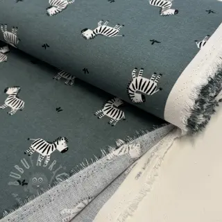 Katoenen stof FLANNEL Zebras green