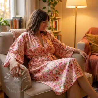 Viscose SATIN Dots digital print