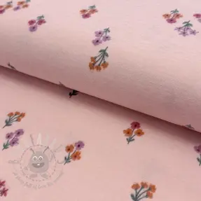 Katoenen stof FLANNEL Flowers light pink