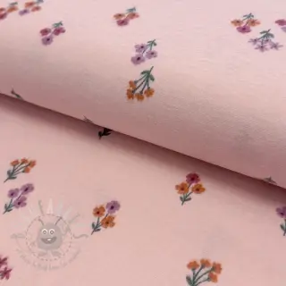 Katoenen stof FLANNEL Flowers light pink