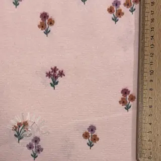 Katoenen stof FLANNEL Flowers light pink