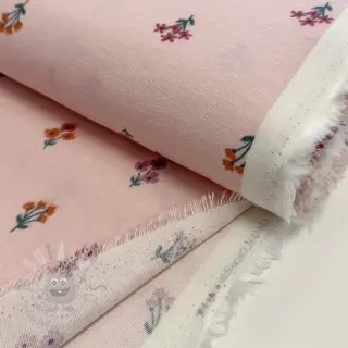 Katoenen stof FLANNEL Flowers light pink