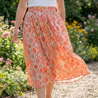Viscose RADIANCE Abstract orange digital print