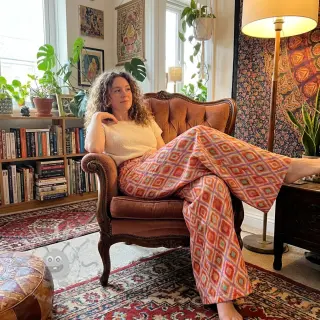 Viscose RADIANCE Abstract orange digital print