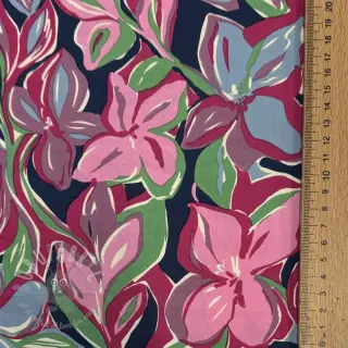 Katoenen stof VISCOSE Flowers green