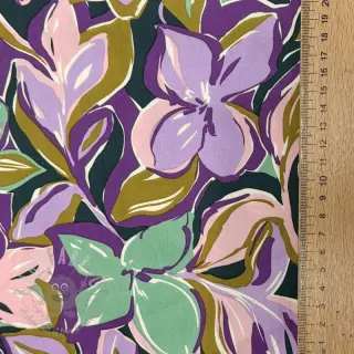 Katoenen stof VISCOSE Flowers cobalt